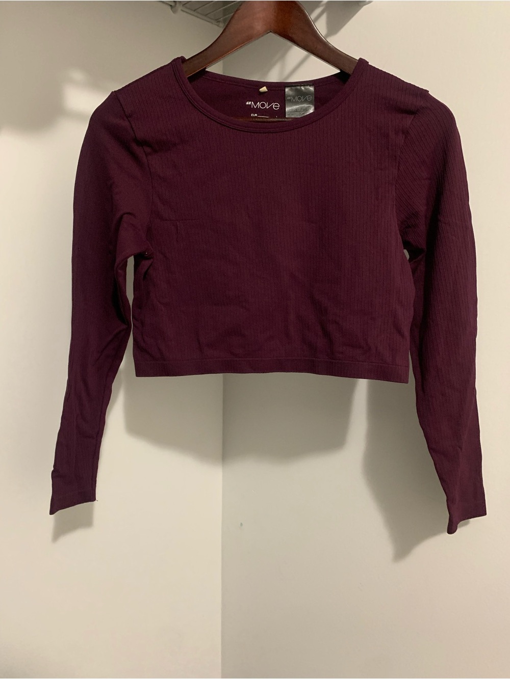 Move Long-Sleeve Crop Top in Plum
